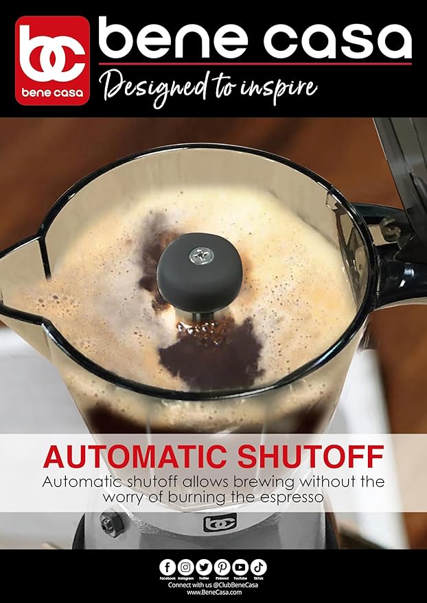 Bene Casa Silver Portable Electric Espresso Maker/Cafetera, 1-3 Cups/Shots (1, SILVER)