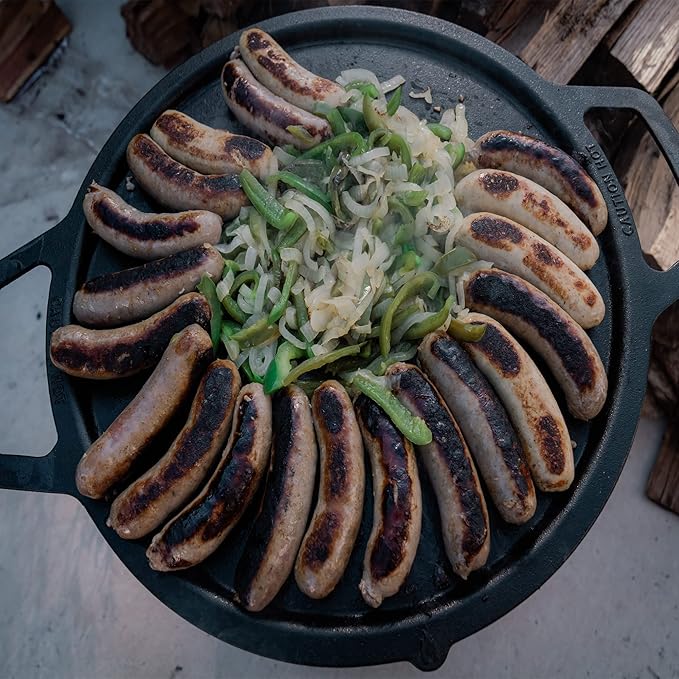 Solo Stove Bonfire Griddle + Hub, Cast Iron Cookware with Stainless Steel Hub for 8” Elevation, Addition to Bonfire fire Pit, Weight: 19.5lbs, Cooking Surface Diameter 17.75"