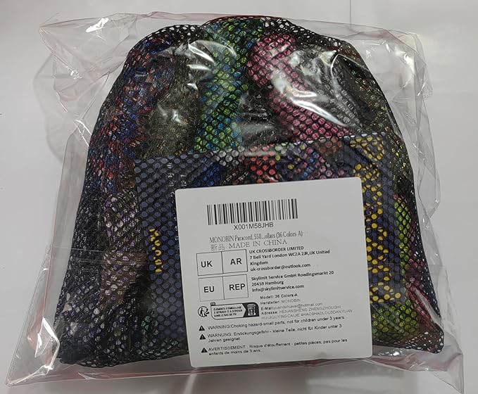 MONOBIN Paracord Combo Kit - 36 Colors, Multifunction Ropes & Accessories for Crafts