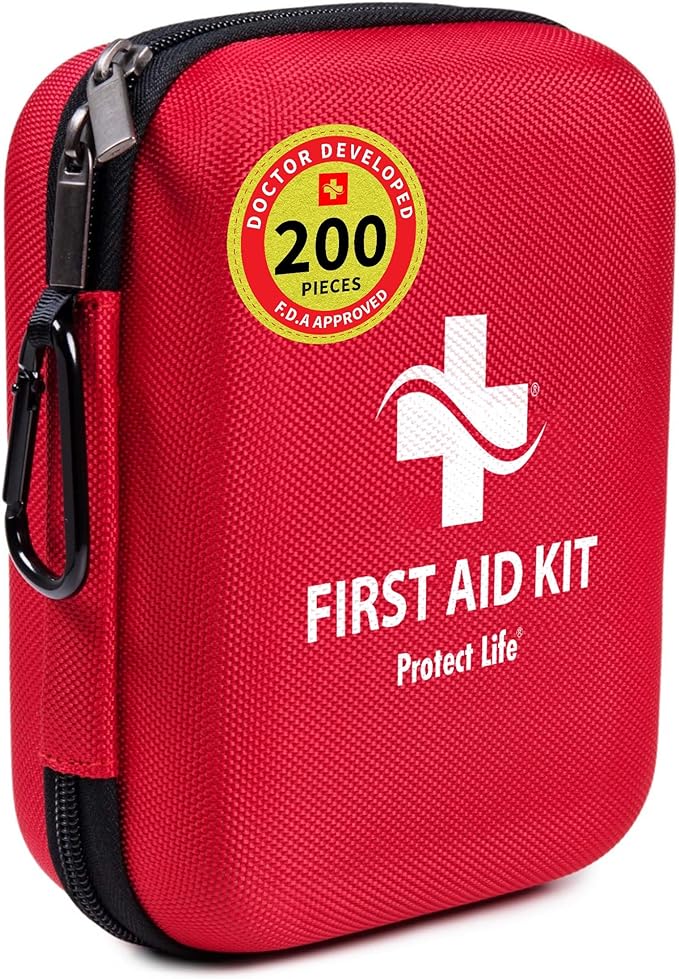 Protect Life Survival First Aid Kit for Home/Business, Camping Survival Kits | Mini Travel First Aid Kit | Camping Equipment | Small Kits for Car | Outdoor Emergency Survivals Pack
