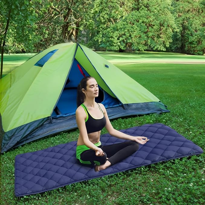 Quilted Foam Mattress Topper Pad, Non-Slip Super Soft Comfortable 75"x30", Cool Sleeping Pad for Camp Cot/RV Bunk/Narrow Twin Beds