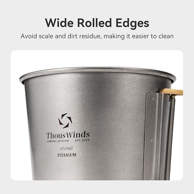 Titanium Mug, 350ml Camping Cup with Lid, Outdoor Titanium Lightweight Coffee Mug for Hiking Backpacking Camping