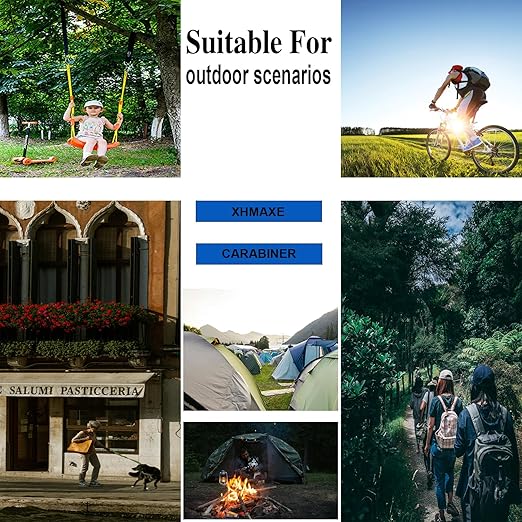 40PCS M6 Carabiner Clips,2.36Inch Spring Snap Hook Quick Link Small Carabiner Clips,Spring Link Buckle for DIY Fishing Camping Hammock Dog Leashes-270LBS Holding Capacity