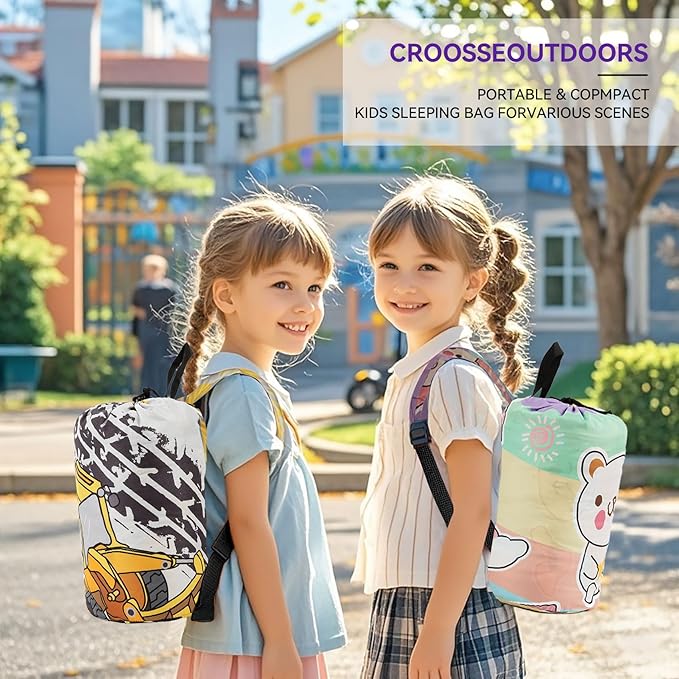Kids Sleeping Bag for Camping - Lightweight 3 Season Backpacking Sleeping Bag, Compact Child Sleeping Bag for Girls and Boys, Waterproof Youth Sleeping Bag for Outdoor by Croosseoutdoors