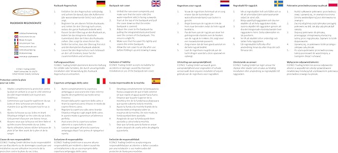 ECENCE x Backpack rain Cover with Storage Pouch Rain Protection for School Bags with Reflector, Reflective rain Cover, Waterproof Backpack Cover