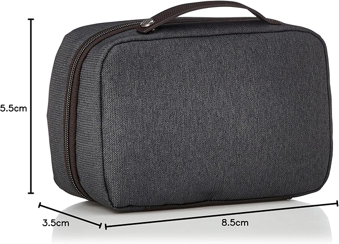 TUMI Alpha Split Travel Kit - Compact Toiletry Bag for Men & Women - Features Removable Leather Handle & 3 Zip Pockets