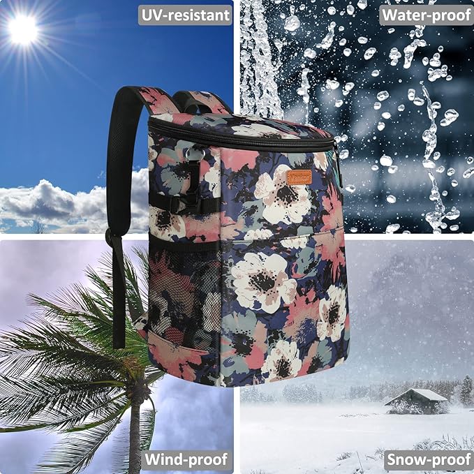 Camping Cooler Backpack 30 Cans, Soft Backpack Coolers Insulated Leak Proof Travel Cooler Bag Waterproof Lunch Picnic Beach Work Trip Thermal Bag Drink Beverage Beer Bag Cooler