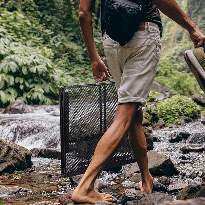 Folding Table, Easy for Storage, Compact Portable Picnic Table for Grill, Outdoor Camping, Garden, Patio, Dining, BBQ, Party, Market, 4Ft (Large, Black)