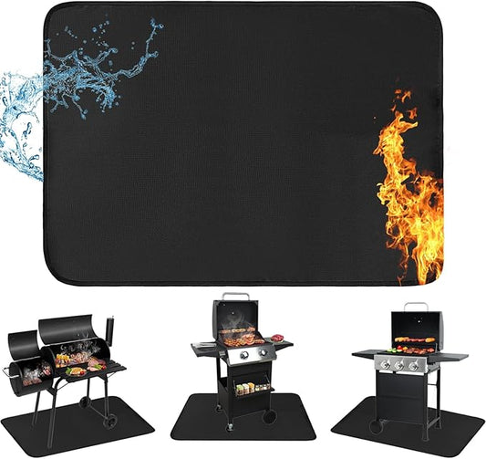 48x30 Inches Under Grill Mats for Outdoor Grill, Double-Sided Fireproof, Waterproof & Oil-Proof BBQ Matt for Under Grill, Deck, Patio & Grass Protector, Fire Pit Mat & Fireplace Mat