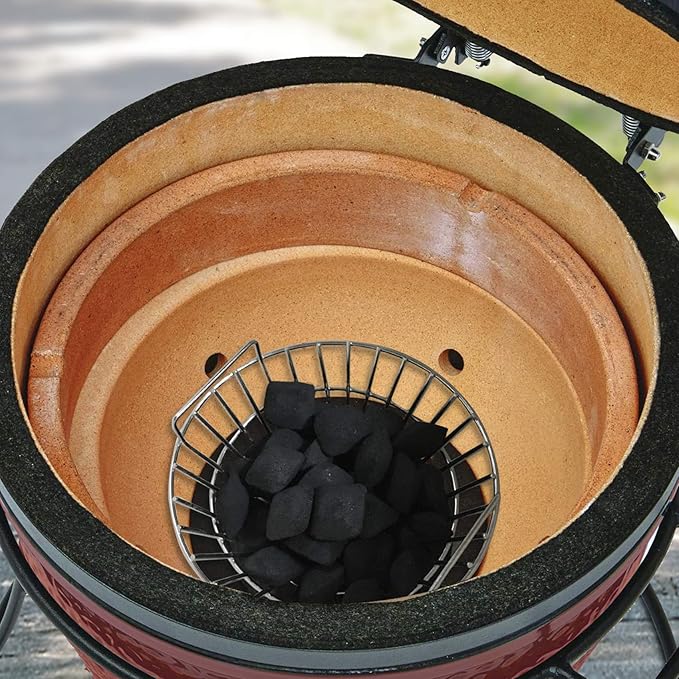 only fire Minimax Charcoal Ash Basket for Big Green Egg, Stainless Steel Grill basketwith Handles for Better Airflow