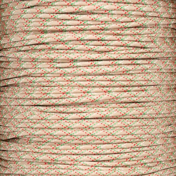 Paracord Planet Holiday Colors 550 Paracord – Great for DIY, Bracelets, and Lanyards – Sugar Cookie (250 Feet)