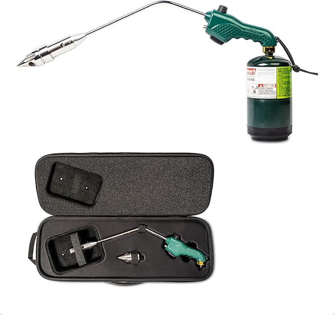 Green Fire Starter Torch | Atlas | Charcoal Starter | Tri-Flame Tip | Propane & MAP/PRO Compatible | Case Included