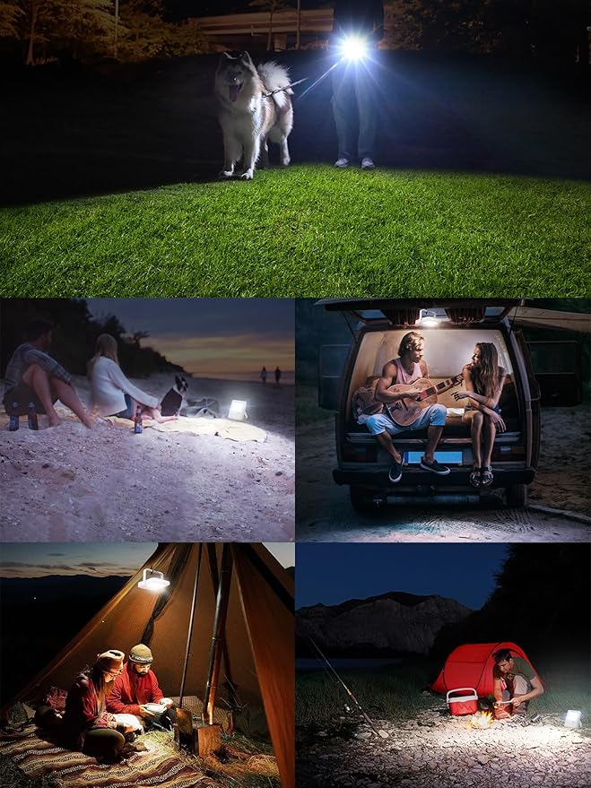 intelamp Solar Camping Lantern, Portable Outdoor Light,2000mAh Emergency Solar Light, Suitable for Fishing, Hiking, Camping, Garden, Courtyard, Corridor, Aisle