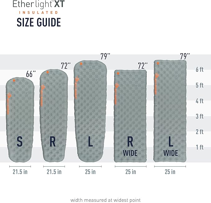 Sea to Summit Ether Light XT Extra-Thick Insulated Sleeping Pad, Rectangular - Regular (72 x 25 x 4 inches)