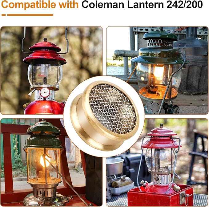 Burner Cap and Screen for Coleman Lanterns Replacement Parts,2423231 Camping Lantern Accessories Compatible with Coleman Lantern 242/200