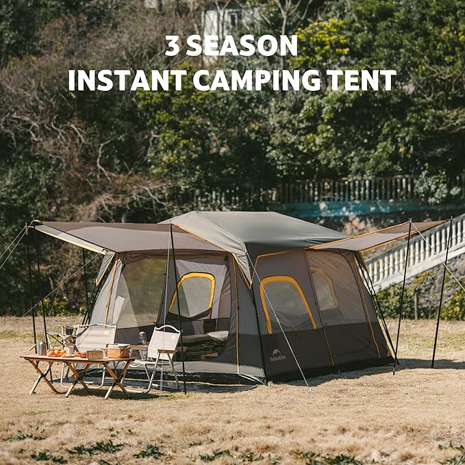 Naturehike Cape 4/6/8 Person Camping Tent, 60S Easy Setup Instant Tent Pop up Tent, Waterproof Large Tall 6/8 Person Tents for Camping, Car Camping