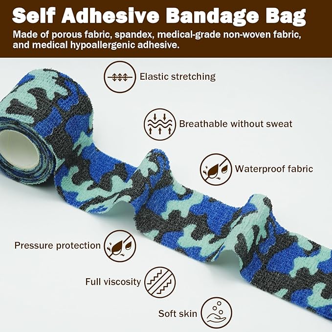 Bandages First Aid Tape - Cohesive Wrap (2-Inch, Camouflage-B)