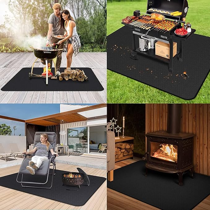 UBeesize Large 65 x 48 inches Under Grill Mat for Outdoor Grill,Double-Sided Fireproof Grill Pad,Indoor Fireplace/Fire Pit Mat,Oil-Proof Waterproof BBQ Protector for Decks and Patios