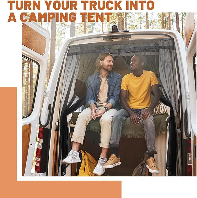 Van Bug Screen High Roof Mosquito Bug Net for Camping Screen Universal Size Mosquito Net Center Zipper Closure with Zipper Van Camping(Medium, 65 x 65 Inch)