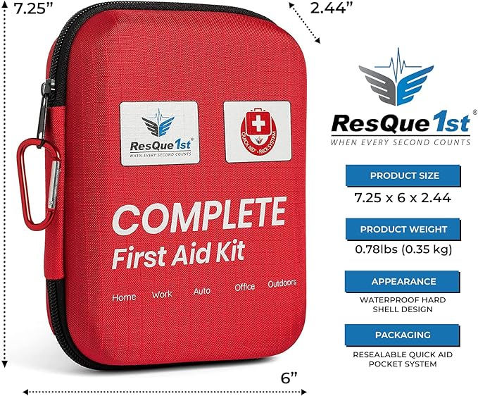 First Aid Kit for Home and Travel Essentials - Ideal for Emergency Car Kit and Camping Essentials - Portable First Aid Kits and Outdoors - Emergency First Aid Kit for Car and Road Trip Essentials