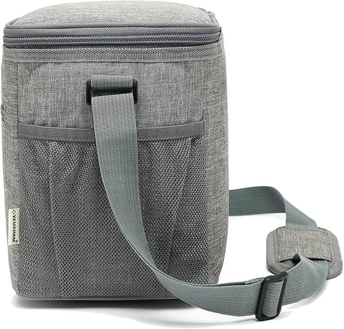 Insulated Lunch Bag for Adult/Women/Men, Reusable Large Lunch Box Cooler Soft Leakproof Tote, Thermal Meal Prep Lunch Pail with Adjustable Shoulder Strap for Picnic/School/Travel/Office,Grey