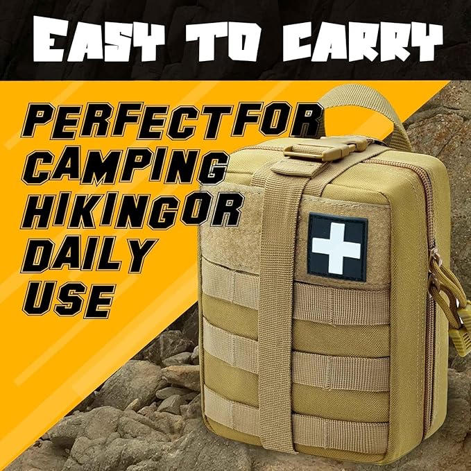 Ifak Trauma Kit, 74 Piece Upgrade Tactical First Aid Supplies, Molle Ifak Pouch Rip Away Refill Supplies for Survival Camping Hiking Travel