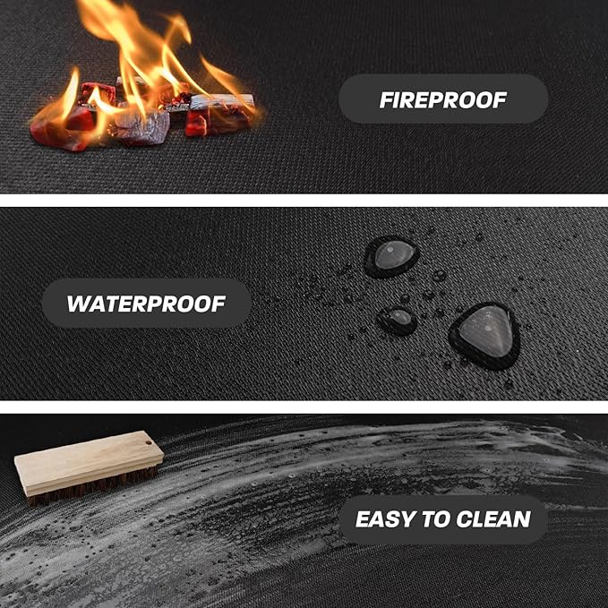 19.5" Fire Pit Mat for Solo Stove Mesa, Oil and Waterproof Round Tabletop Under Fire Pit Mat, Portable Camping Stove Mat for Solo Stove Accessories