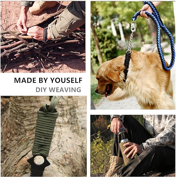 Paracord,Paracord 550 Combo Crafting Kits with 5 Types Buckles,20 Feet Each Paracord Rope (Light Rainbow Set 200feet) (B-Set)