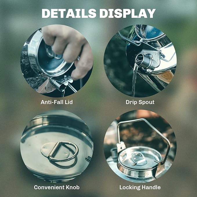 Fire-Maple Antarcti Portable 1 Liter Lightweight Stainless Steel Camping Kettle | Durable and Portable Camp Tea Pot | Ideal for Bushcraft and Outdoor Campfire Use