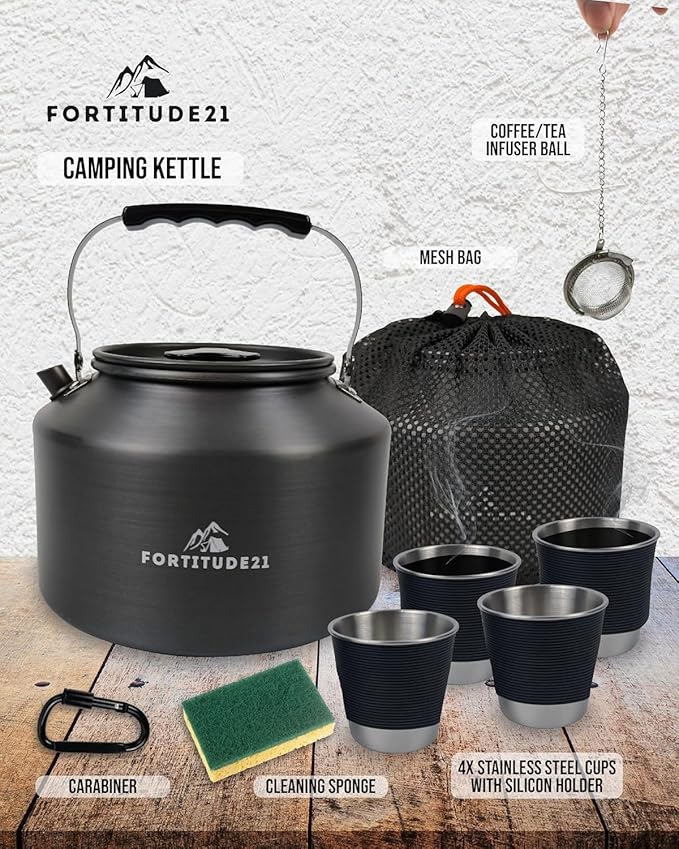 Tea Kettle for Stovetop, 2.2L Teapot for Boiling Water, Camping Kettle for Stove Top, Coffee and Water Kettle for Stovetop Use, Camp Kettle for Tea Brewing