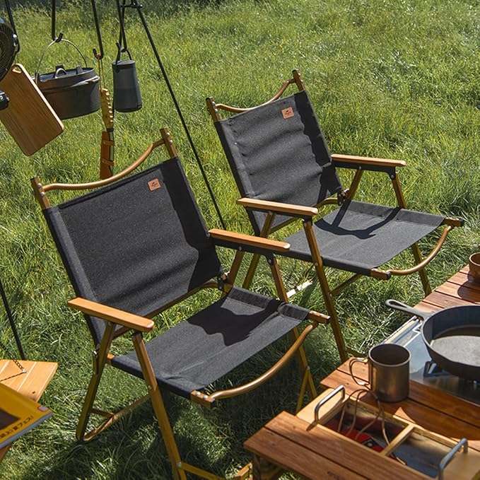 Naturehike MW02 Foldable Chair - Outdoor Furniture Kermit Aluminum Portable Folding Chair Great for Camping Picnic Park (Black, Regular)