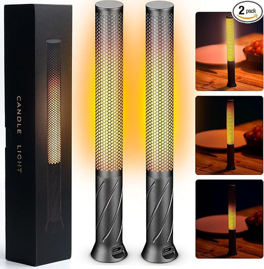 LED Candle Light, Cordless Table Lamps, Bedside Lamps w/2 Modes, Rechargeable Candlestick, Modern Table Lamp w/2600 mAh Battery, Small Table lamp, nightstand lamp, Bedroom lamp