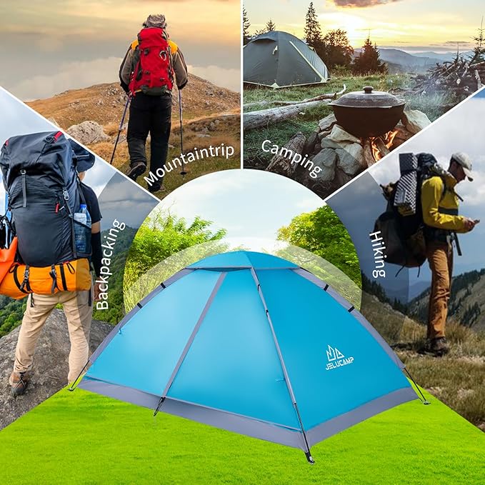 1/2/4/5/6 Person Dome Tents for Camping, Lightweight Portable Backpacking Tent, Small Easy Set Up Outdoor Waterproof Camping Hiking Tent for Adults