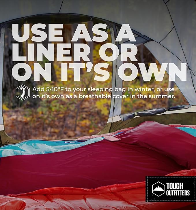 Sleeping Bag Liner - Adult Sleep Sack & Travel Sheets for Hotel - Travel Sleep Sack, Camping Sleeping Bag Liners for Cold Weather