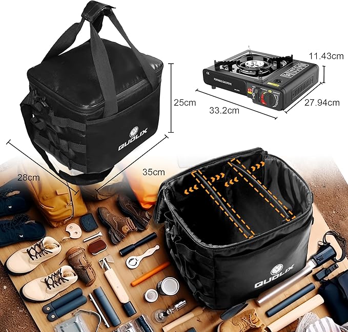 Portable Waterproof Fireproof Camping Storage Bag, Grill Carry Bag, Cookware Organizer, Outdoor Case for Camping, Tailgating, Grilling, Bag Only