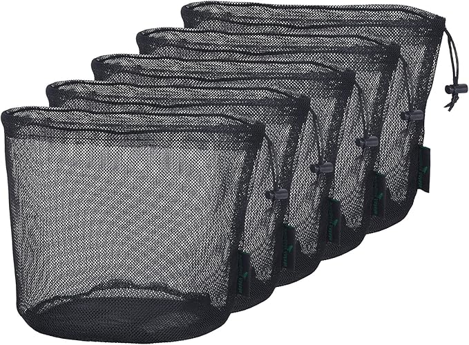 5pcs Nylon Mesh Bag Travel Stuff Sack Sports Equipment Bag BVP04