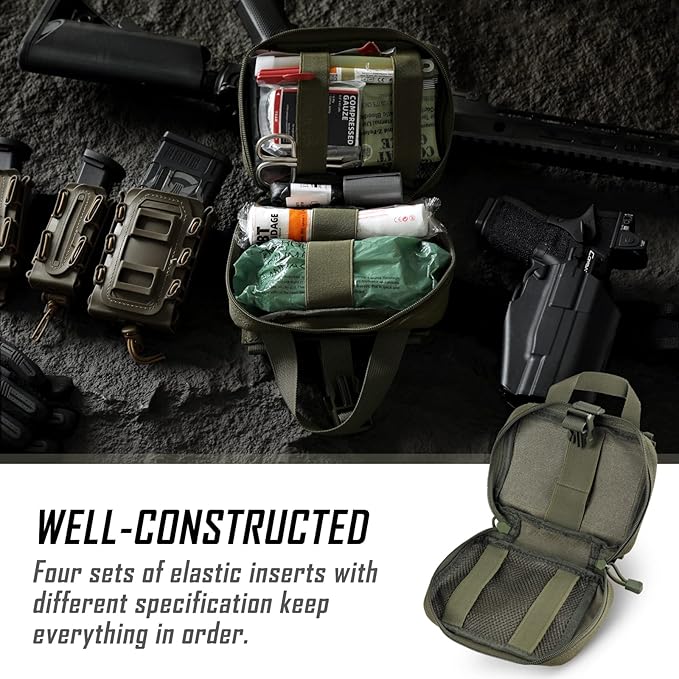 Tactical EMT Pouch, Rip Away Molle Medical Pouches IFAK Tear-Away First Aid Kit Emergency Survival Bag for Travel Outdoor Hiking