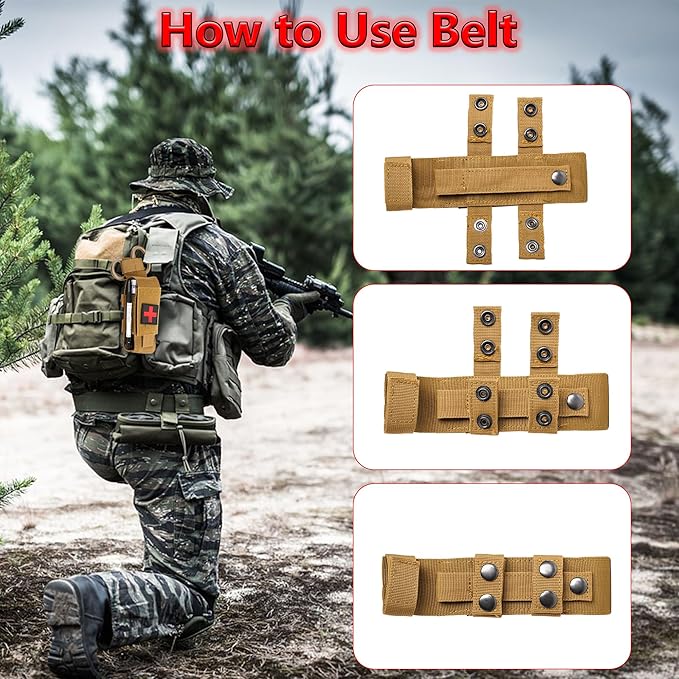 Tactical Molle Tourniquet Pouch Set with Trauma Medical Shear,Penlight,Pen,Molle Tourniquet Holder Holster Kit for Outdoor Hiking Camping Survival First Aid