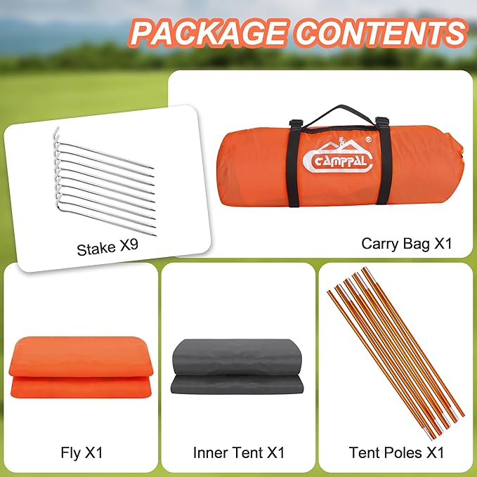 1 Person Tent for Camping Hiking Mountain Hunting Backpacking Tents 4 Season Resistance to Windproof Rainproof and Waterproof