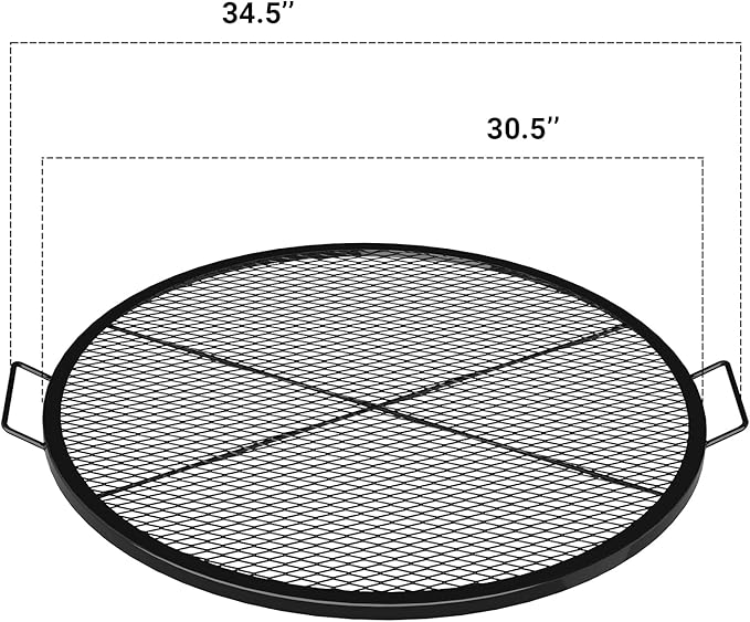 onlyfire X-Marks Fire Pit Grill Grate for Camping Cooking, Round BBQ Grate Campfire Cooking Equipment, 30 inch