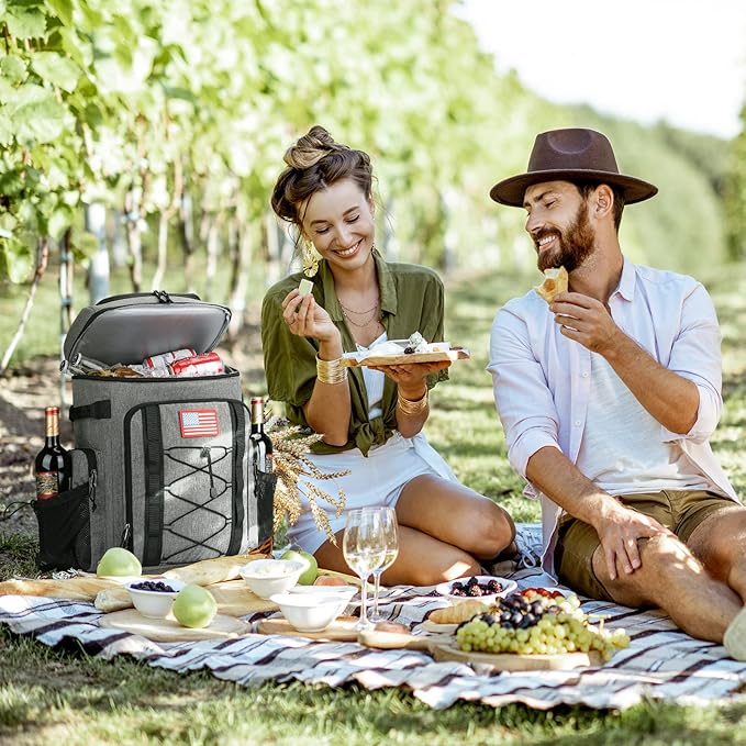 Maelstrom Backpack Cooler,Soft Lightweight Leakproof Cooler Backpack,50 Can Insulated Cooler Bag,Keeps 50 Cans Hot/Cold for Up to 16 Hours,Waterproof Lunch Backpack for Men Women-Grey