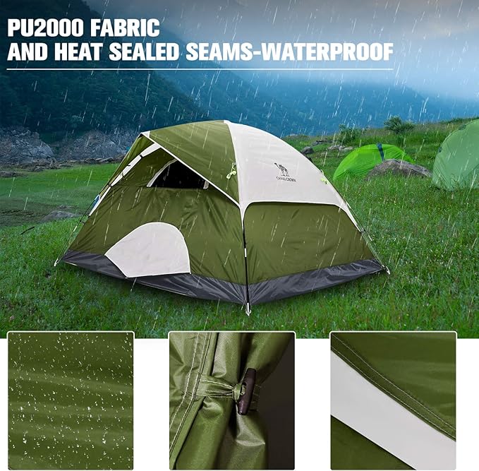 CAMEL CROWN Tents for Camping 2/3/4/5 Person Camping Dome Tent, Waterproof,Spacious, Lightweight Portable Backpacking Tent for Outdoor Camping/Hiking