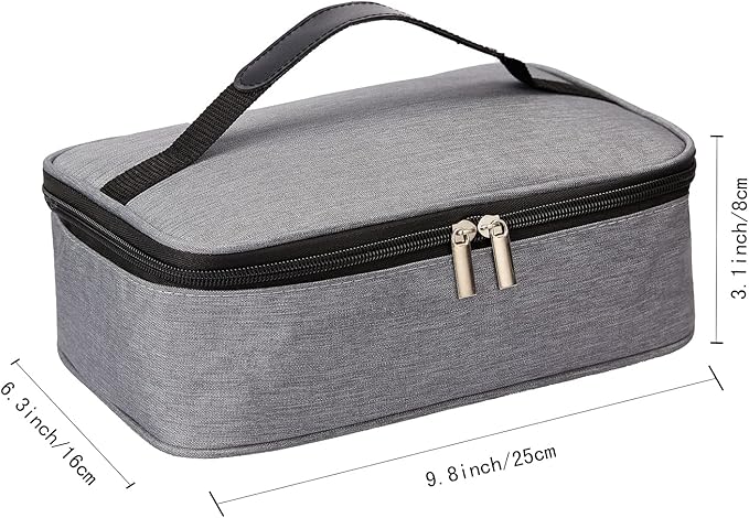 NATURAL STYLE Small Lunch Bag, Mini Portable Thermal Insulated Cooler Bag Lunch Box (Grey)
