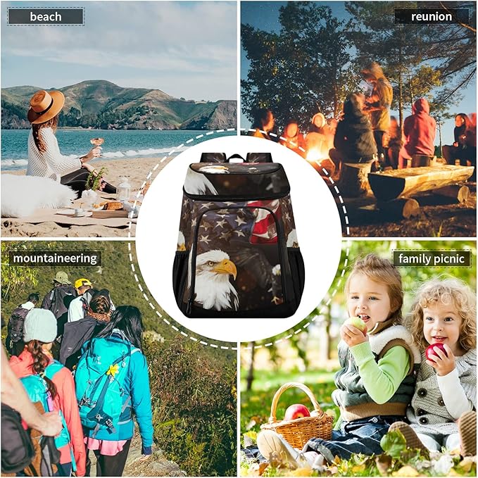 Cooler Backpack Insulated Leak Proof Beach Cooler Bag 30 Cans Waterproof Lightweight Soft Lunch Picnic Cooler for Men Women