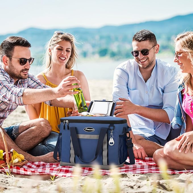 Maelstrom Soft Cooler Bag,Collapsible Soft Sided Cooler,24/30/60/75 Cans Beach Cooler,Ice Chest,Large Leakproof Camping Cooler,Portable Travel Cooler for Grocery Shopping,Camping,Road Trips