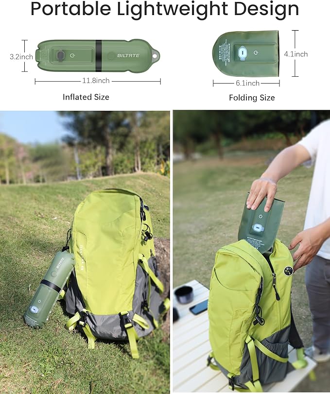 Camping Lights Rechargeable, 4 Lighting Modes, IP66 Waterproof Inflatable Lamp for Hiking, Backpacking, Survival Kit, Collapsible Tent Lights for Camping, Portable Lanterns for Power Outage