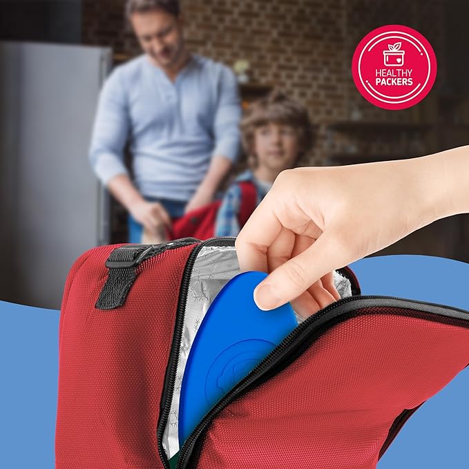 Slim Ice Packs for Lunch Boxes Kids - 3-Pack Long-Lasting Spaceship Lunch Box Ice Packs for Kids - Slim Reusable Ice Packs for Lunch Boxes, Lunch Bags, and Coolers - Multicolored (Spaceship)