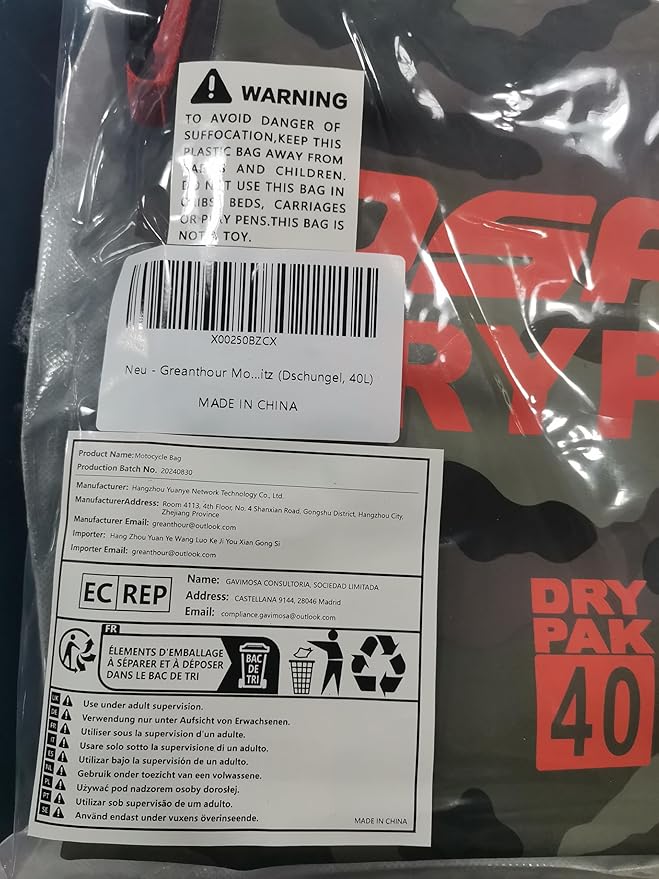 Motorcycle Dry Bag - Waterproof Motorcycle Duffle & Luggage Tail Bag Saddle Bags with Roll Top Closure, Large Storage Space,for Motorcycle Back Seat(Jungle, 40L)