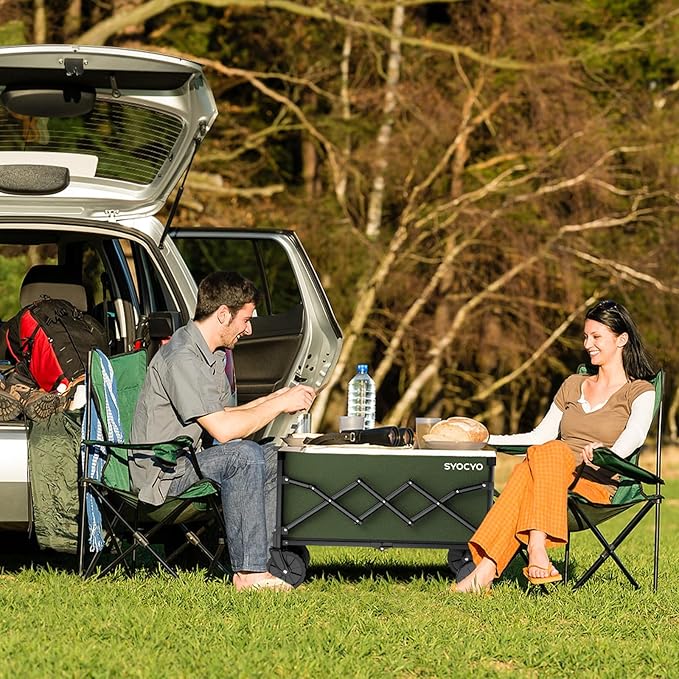 Collapsible Wagon Cart 360lbs Beach Foldable Wagon Lightweight & Portable Folding Utility Grocery Shopping Carts with Wheels for Shopping Sports Garden Camping Green