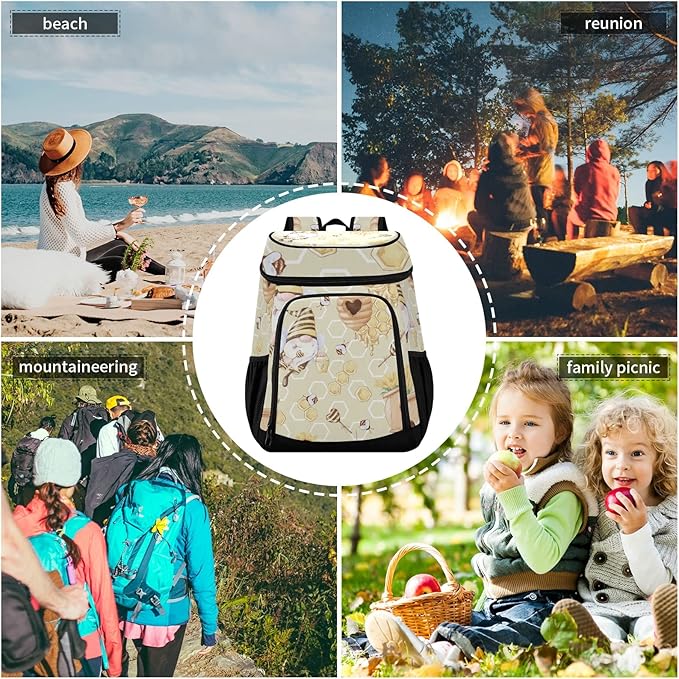 Cooler Backpack Insulated Leak Proof Beach Cooler Bag 30 Cans Waterproof Lightweight Soft Lunch Picnic Cooler for Men Women